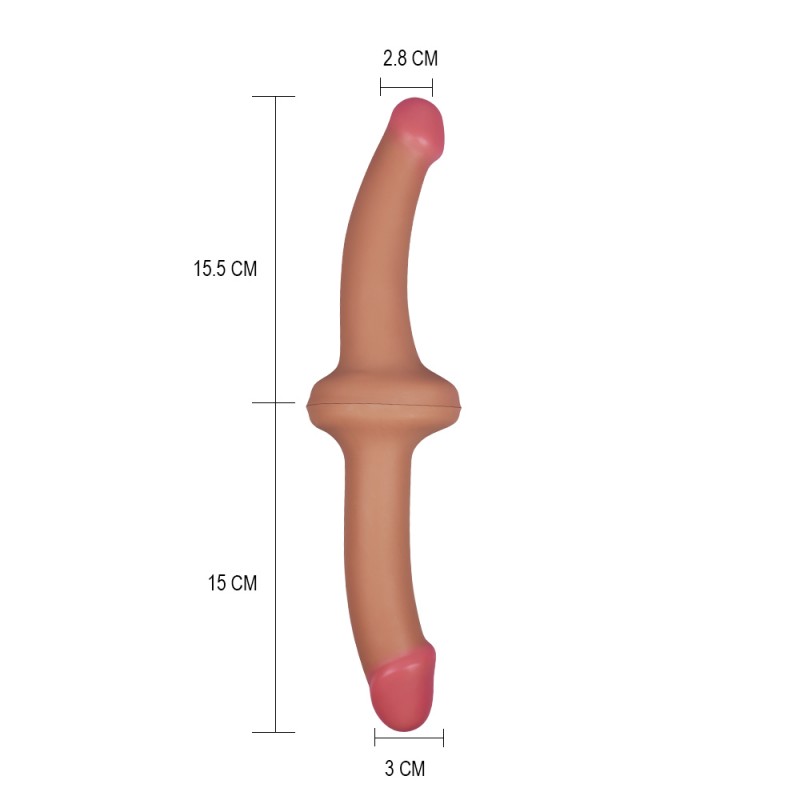 Двухсторонний фаллоимитатор телесный Holy Dong Premium Silicone Double ended Dildo. Артикул: IXI53124