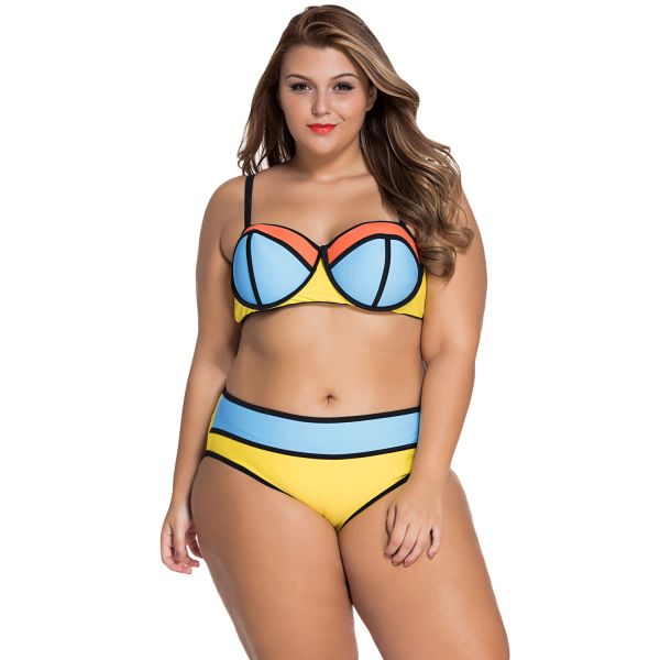 Купальник стильной расцветки Plus Size. Артикул: IXI53266
