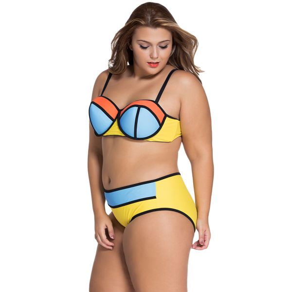 Купальник стильной расцветки Plus Size. Артикул: IXI53266