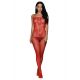 Red mesh jumpsuit pattern