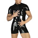 Sexy Black Wetlook Bodysuits Men