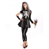 Women Black Bride Costume Dress Suit