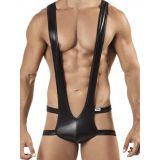 Black Vinyl Sexy Men Lingerie