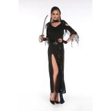 women black long dress halloween costume