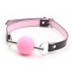 Pink Silicone Mouth Gag Strappy Metal Rod Silicone Ball Gags
