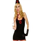Sexy Gothic Black Keyhole Nurse Dress Costume