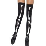 Tight black stockings with skeleton print