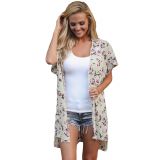 Beach wear with floral print and short sleeves