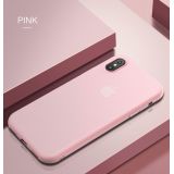 Чехол на Iphone XS / Iphone X / Iphone 10 из тонкого матового TPU розовый
