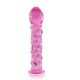 Pink glass dildo with pimples Glass Romance