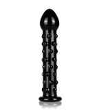 Black glass dildo with pimples Glass Romance