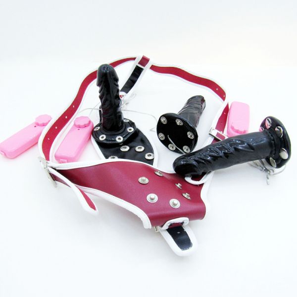 Leather vibrance Silicone dildos Three Removable Red. Артикул: IXI54992