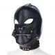 Removable Zipper Mask Black Leather Mask with Eye Holes and Zipper