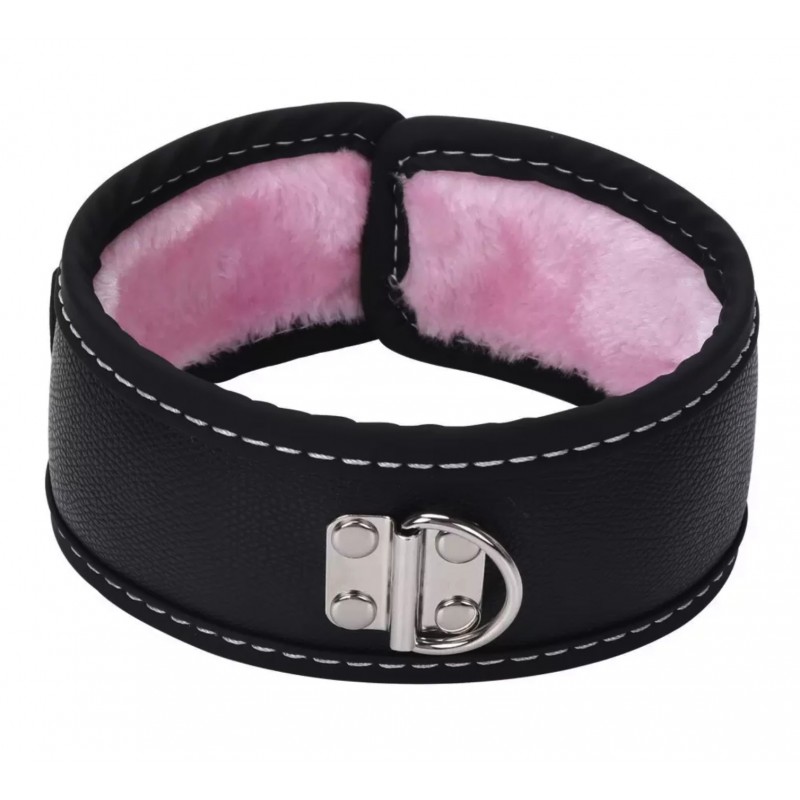 Комплект бдсм игрушек черный с розовым мехом Leather Plush Set ZR019. Артикул: IXI54997
