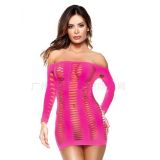 Neon Rose Cutout Lingerie Dress