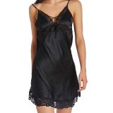 Alluring Lace Splicing Backless Babydoll Black