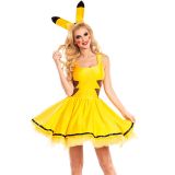 cute yellow pikachu cosplay costume dress