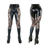 Punk Rock Metal Studded Lace Pants