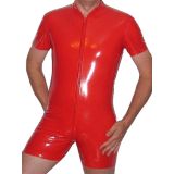 Sexy Red Wetlook Bodysuits Men