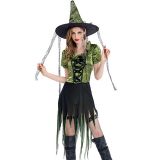 Green M-XL Adult Goth Maiden Witch Halloween Costume