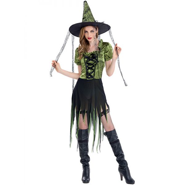 Green M-XL Adult Goth Maiden Witch halloween Costume. Артикул: IXI55554