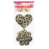 Леопардовые стикини сердечко и цветочек Leopard Sexy Nipple Pasties, 2 пары