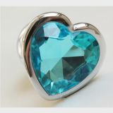 Butt plug heart with turquoise stone, size M