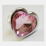 Анальная пробка с светло-розовым камнем в форме сердца Anal Plug Heart Medium по оптовой цене