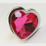 Анальная пробка с розовым камнем в форме сердца Anal Plug Heart Medium