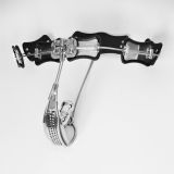Stainless Steel Model-T Adjustable Female Chastity Belt Device With Vaginal Plug
