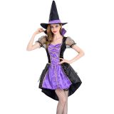 Purple S-XL high Low Witch halloween Costume