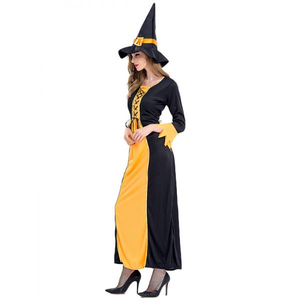 Yellow M-L Party Witch Front Lace-Up halloween Costume. Артикул: IXI56339