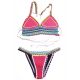 Colored neoprene swimsuit with knit trim