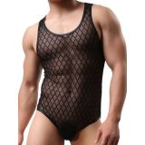 Men Erotic Black Bodysuit Lingerie