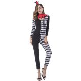 Female Black-and-white grid Jumpsuit Costume