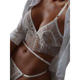 Women Eyelash Lace White Bra