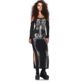 Long Skeleton Dress Adult Halloween Costume