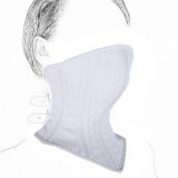 Leather Neck Corset Collar Kinky Restraint Muzzle Mask Lockin white