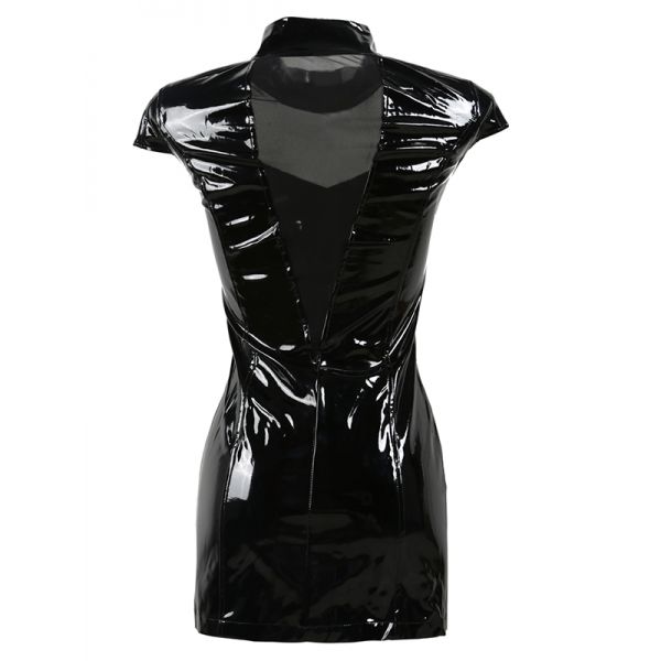 Black Fashion Leather Zipper Dress. Артикул: IXI56730