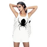 white jersey dress spiderweb cosplay costume