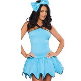 solid blue gear hem costume