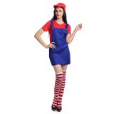 Fashion Women Mario Costume Mini Dress