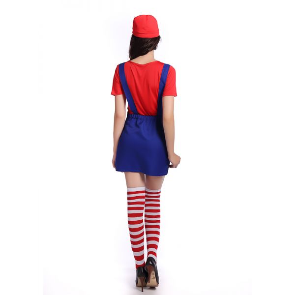Fashion Women Mario Costume Mini Dress. Артикул: IXI56818
