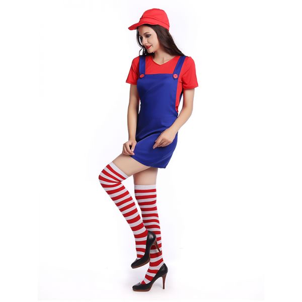 Fashion Women Mario Costume Mini Dress. Артикул: IXI56818