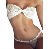 White Strapless Cross Back Lace Woman Sexy Bras