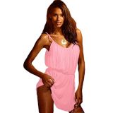 Pink beach dress with thin straps