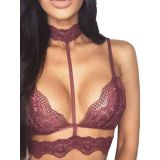 Wine Red Women Sexy Lace Bra