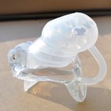 Male Silicone spikes Cage With fixed Resin Ring Chastity Device small   