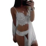 Sexy Women White Eyelash Lace Lingerie