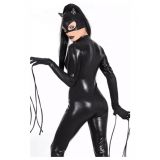 Fierce Wet Look Halloween Catsuit Costume